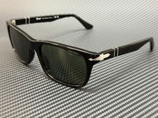 PERSOL PO3048S 95 31 Occhiali da Sole Uomo Quadrati Rettangolari Nero 58 mm