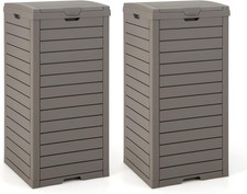 Set Di 2 Bidoni Della Spazzatura per Esterni, 118 L, Pattumiera Con Coperchio, I