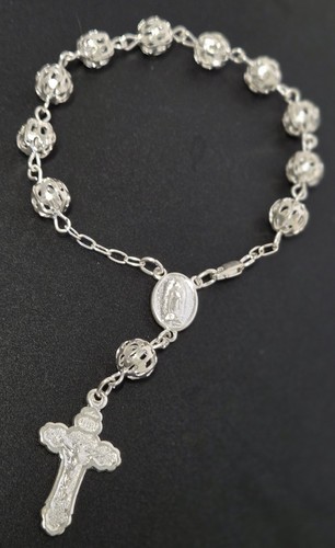 Bracciale rosario argento - bracciale,