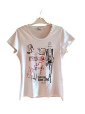 Liu-Jo t-shirt Bianco Cotone con stampa e applicazioni taglia S donna