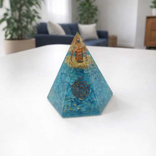 Piramide orgone apatite blu - piramide,