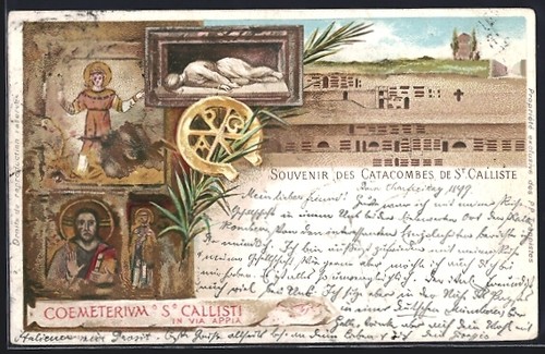 Cartolina artistica roma - cartolina,