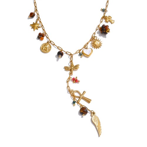 Collana charm acciaio - y,