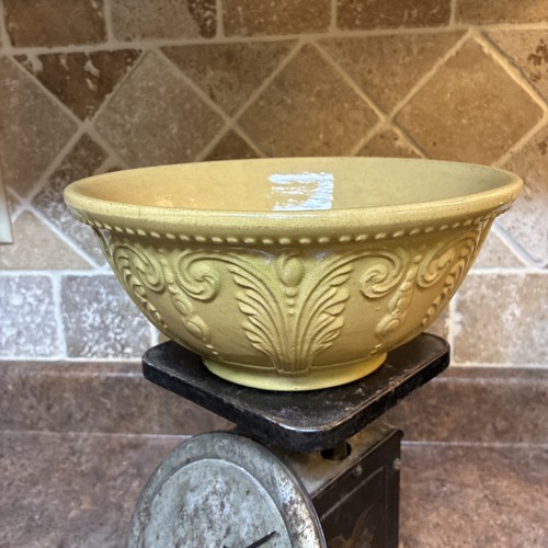 Early antique yellow ware bowl - early,