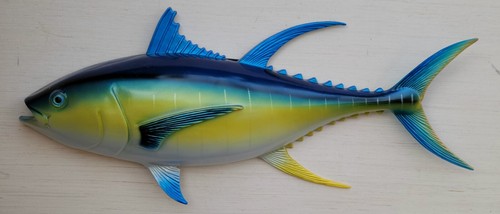 Tonno pinna blu dipinto - a, mano