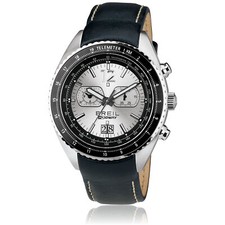 Orologio Uomo BREIL MIDWAY TW1450-D-A Chrono Pelle Nero Nuovo con difetti
