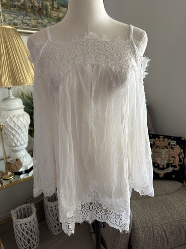 Top cami bianco lingerie pizzo - top,