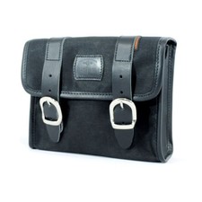 Borsa laterale in cotone cerato mini nero universale Longride