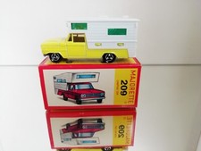 Majorette 209 Dodge Camping Car Camper Giallo quasi come nuovo in scatola mol...
