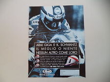 advertising Pubblicità 1992 CASCO HELMET ARAI GIGA e KEVIN SCHWANTZ