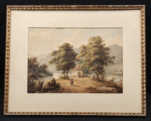 Antico acquerello paesaggio - antico,