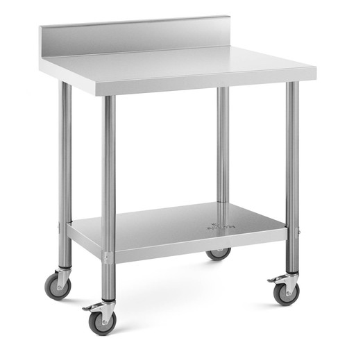 Tavolo inox con ruote