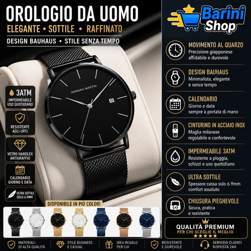 Orologio uomo nero ultra