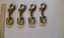 4 PZ Moschettone Gancio X CATENA CORDONE BORSA Accessori borse fai da te ARGENTO