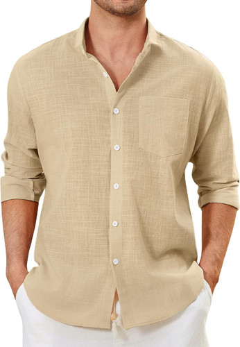 Camicia lino uomo - manica, lunga