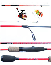 Kit Canna Trout Area Game 2.10Mt + Mulinello + 5 Spoon Spinning Trota Lago tp