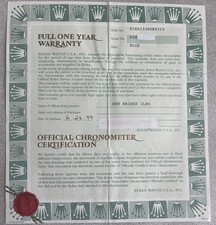 Rolex Submariner 16613 BLUE Guarantee Warranty Garanzia