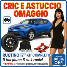 Kit Ruotino di Scorta 17" Toyota C-hr Chr Ch-r  + Cric Astuccio Dadi Omaggio
