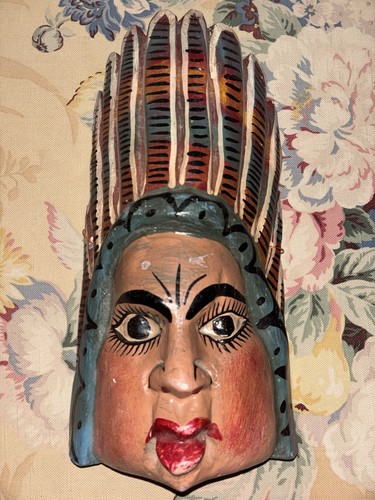 Maschera legno intagliata - in, a