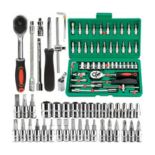 Set Chiavi a Cricchetto 46 Pezzi con Bussole Kit Attrezzi Auto Moto Riparazioni