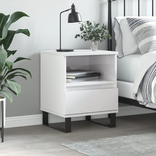 Vidaxl comodino bianco lucido - vidaxl,