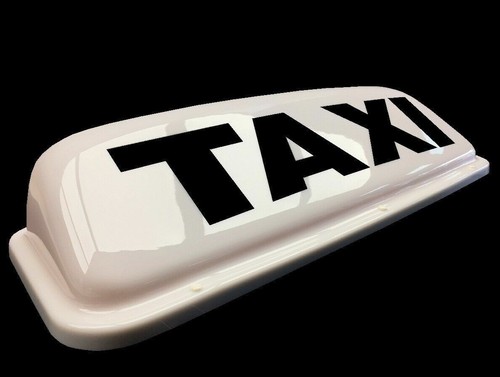 Taxi roof sign white - white,