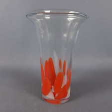 Vaso Vetro Murano Rosso Bianco Maculato Design Modernariato Anni ‘70