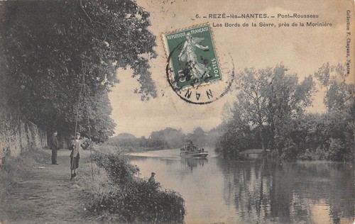Cpa reze les nantes - reze, pont