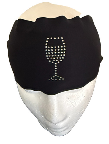 Bicchiere vino strass nero - bicchiere,