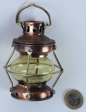 MINI LANTERNA CON CANDELA STILE LAMPADA PETROLIO VINTAGE RAME+VETRO.