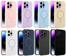 Custodia cover per iPhone 15 14 13/Plus Pro in silicone liquido morbido MagSafe