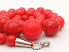 COLLANA VINTAGE '90 PERLE ROSSO FUOCO - VETRO