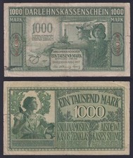 Banconota Lituania Occupazione Tedesca 1000 mark 1918 P.-R134c BB-/VF- RaRa
