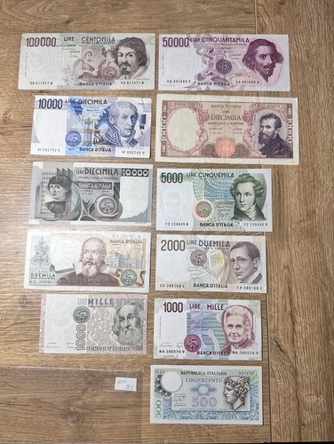 Lotto banconote lire - lire, 100000
