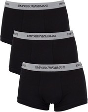 Emporio Armani Uomo 3-Pack Trunk Essential Core Logoband Boxer, tutte le taglie