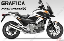 ADESIVI DECAL STICKERS PER HONDA NC700X NC 700 X RACING CARENA GRAFICA NERO ARA
