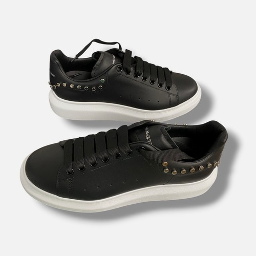 Mcqueen men black leather - men's,