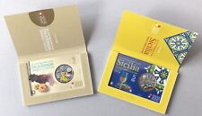 asta ITALIA 2021 5 EURO EMILIA ROMAGNA TORTELLINI + SICILIA PASSITO CANNOLO