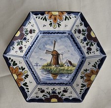 Delft Poly mulino a vento dipinto a mano Holland G. S. piatto/piastra ~ 5 1/2"