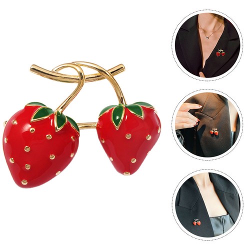 Spilla bavero fragola donna