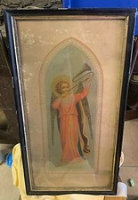 ANTICA STAMPA ANGELO CON TROMBA '800 E CORNICE COEVA