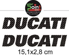 Kit 2 ADESIVI per SERBATOIO MOTO Scritta DUCATI Adesivo CARBONIO VERO ORIGINALE!