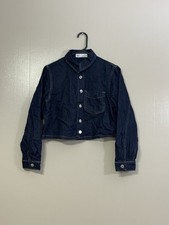 ZARA Crop Top Blue Denim Shirt