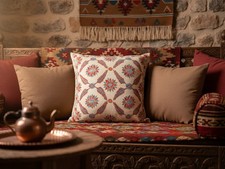 Cuscino Lusso Suzani Seta-Lino