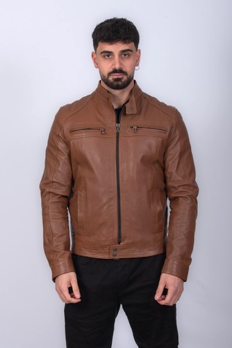 Giubbino pelle uomo cuoio - giubbino, in