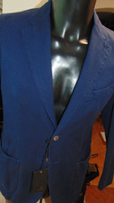 SANTANIELLO SARTORIA GIACCA NUOVO FUSTAGNATG 48 BLU SLIM