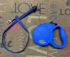 Flexi guinzaglio modello classic 1 versione con corda forma moderna Blu 5 Metri