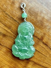 Jade Buddha Pendant Silver 925 Ciondolo  Buddha Giada