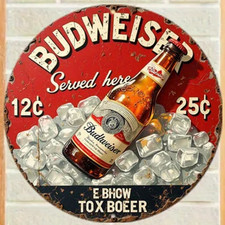 Targa metallo Budweiser stile