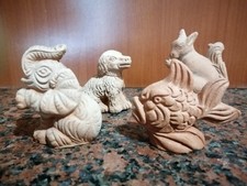 4 MINI SOPRAMMOBILI IN TERRACOTTA SICILIA 